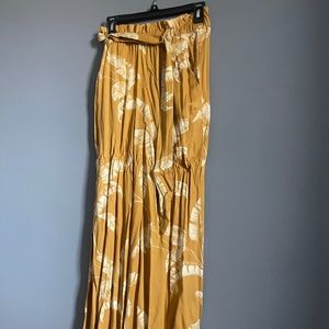 Yellow floral summer pants